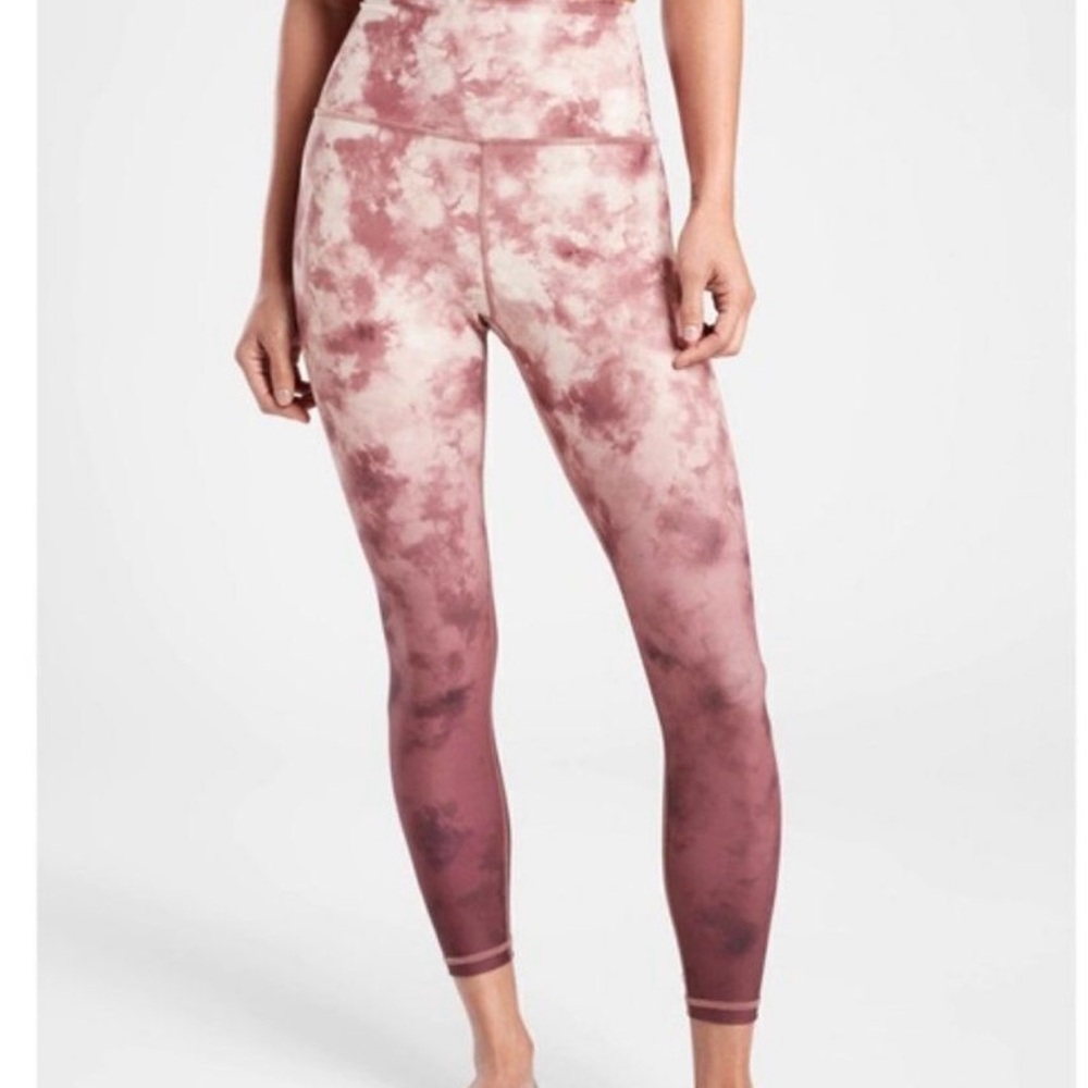 Athleta Elevation Printed 7/8 Tight Pink Ombré Size Large